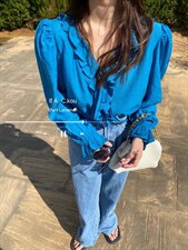 韩系木耳边小衫，其它，唇蔻