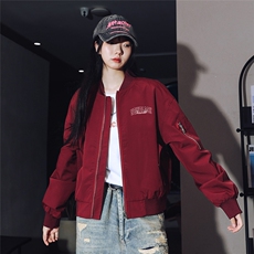 F6012女短款酒红色