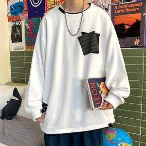 加肥加大码长袖卫衣男2023秋季新款潮港风大码宽松胖子上衣控价68图片