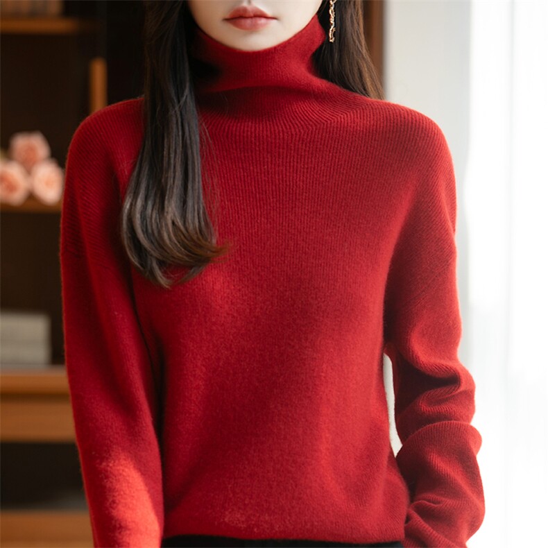 2025年秋季时尚百搭通勤简约休闲羊毛衫,女装羊毛衫,贝美羊绒
