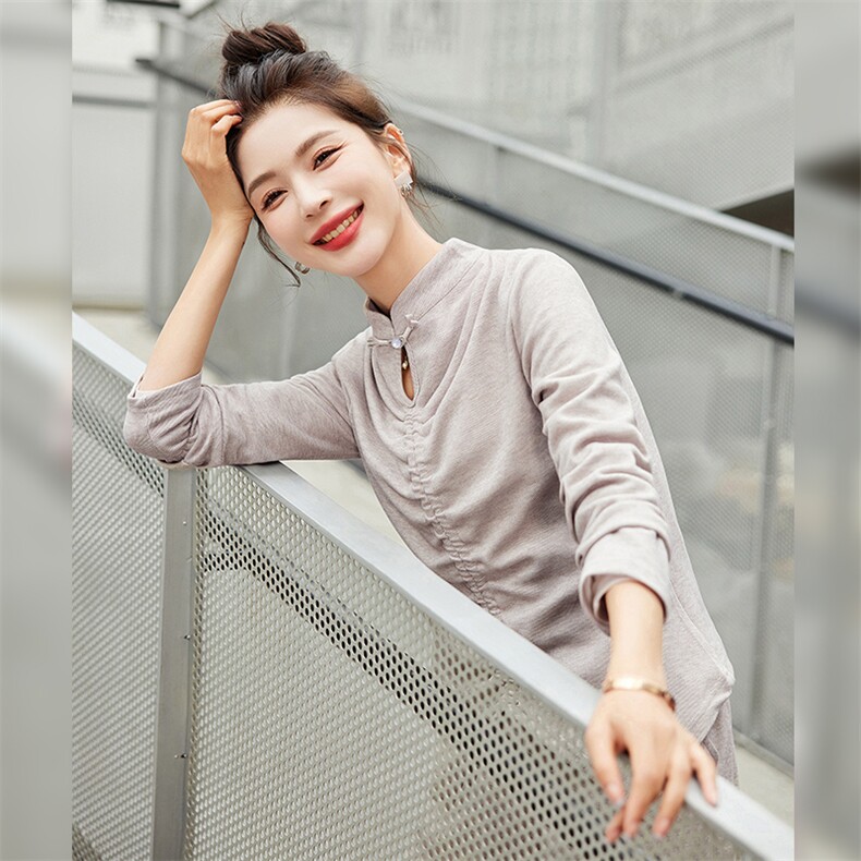 高级感新中式风套装女春季新款修身显瘦盘扣上衣阔腿裤两件套,女装套装/套裙,江南女神