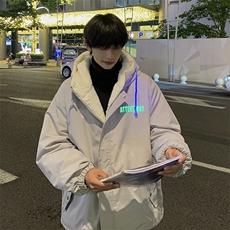 羊羔毛情侣棉服男款秋冬季加绒加厚连帽棉衣外套2024新款潮流棉袄，男装棉衣，电商A169