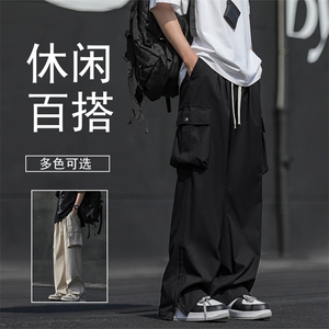 大口袋工装长裤双色可选亲肤美式高街宽松柔顺休闲裤 K010-特批39图片