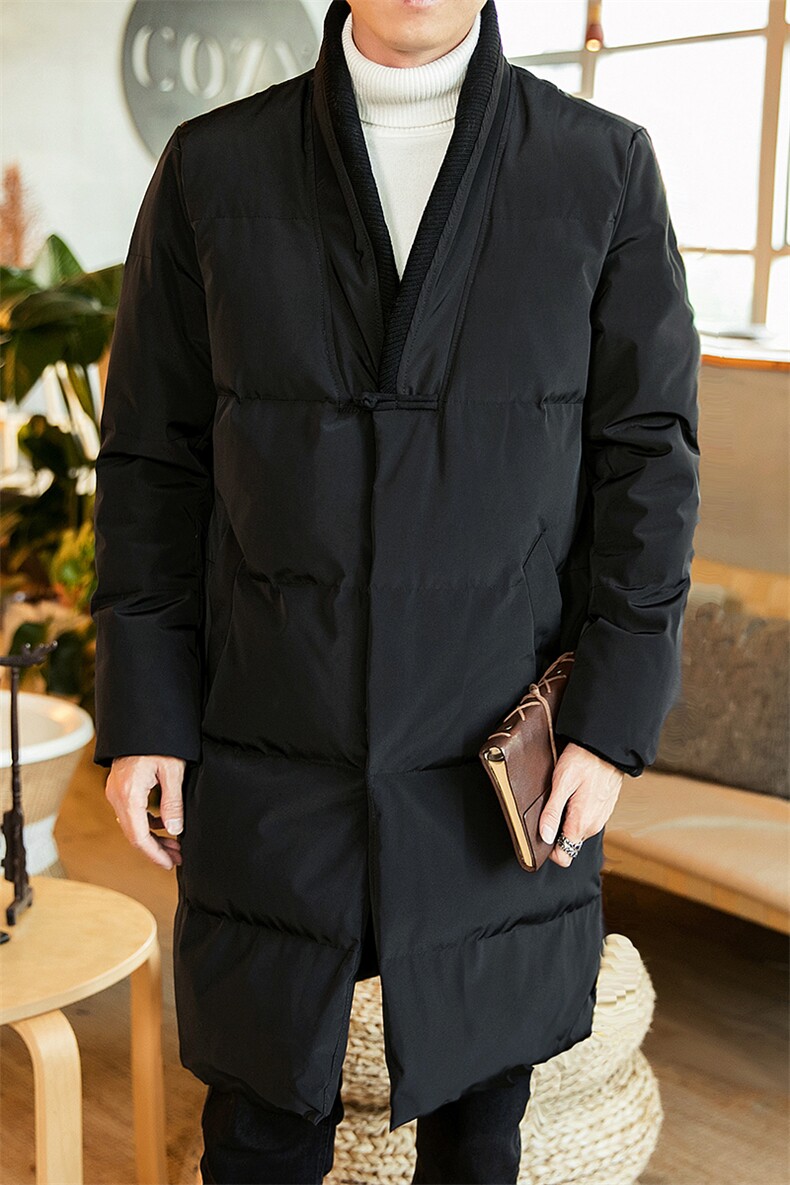 2020冬季新款男装风中长款棉服外套盘扣棉衣M08模特图,男装棉衣,电商B277(原6028)