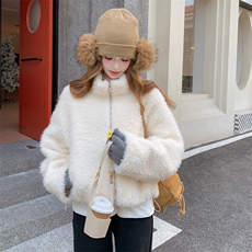 现货圈圈毛皮毛一体RF058-D6577-P175-K258，女装短外套，2C058