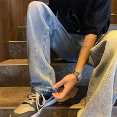 青春流行ins男直筒水洗提花牛仔裤P46，男装牛仔裤，星座1116-2