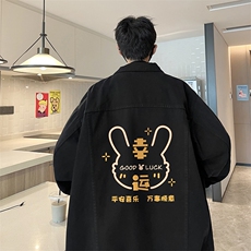 牛仔夹克男大码牛仔外套男茄克NJ77297-P60加绒款-P75，男装夹克，电商A040