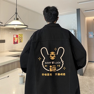 牛仔夹克男大码牛仔外套男茄克 NJ77297-P60加绒款-P75图片