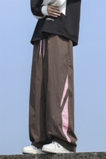 2024夏季新款港风美式日系复古冰丝皱条纹阔腿休闲裤ZK3562-P40，男装休闲裤，星座313A(原308A-2)