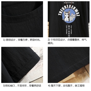 YT26160-P30 亚短袖t恤男大码五分袖男宽松七分袖 砖墙挂拍图片