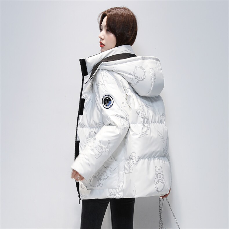 时尚潮流冬季新款女装夜光太空人羽绒服修身显瘦保暖外套,女装羽绒服,阿舍尔精品