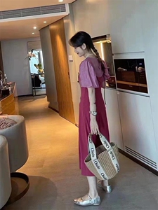 夏装两件套连衣裙图片