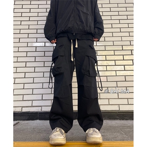 美式高街8工装直筒裤男潮牌hiphop阔腿拖地裤XZ211-1-K2202-P65图片