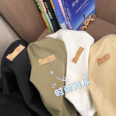 皮革小标纯棉宽松复古百搭纯色百搭时尚潮流K632-特批37，男装休闲裤，星座718-1