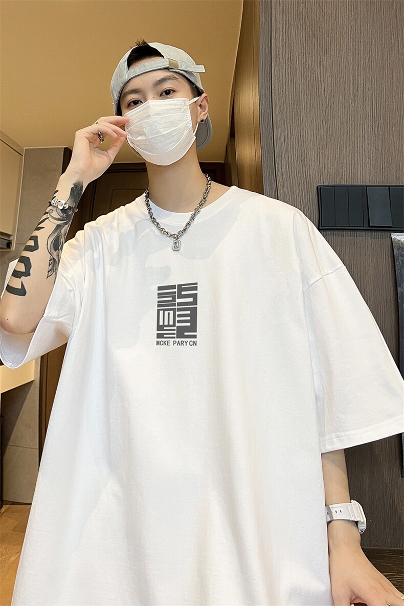 量大优可提供视频2024夏季新美式短袖T恤D223A-T24136-P18,男装T恤,电商019-1