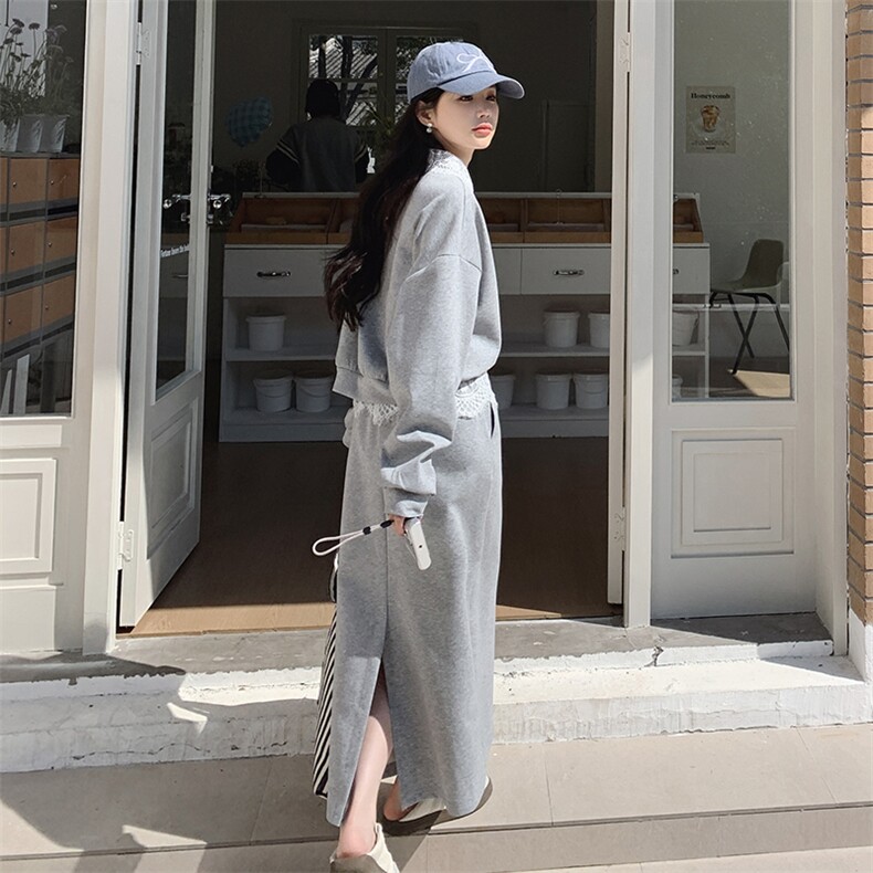 2025春秋季针织半身裙外套时尚两件套女,女装套装/套裙,浙宝069