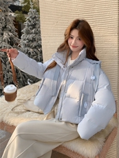 现货冬季新品针织帽可拆卸休闲羽绒服短外套，女装羽绒服，乐吉娜
