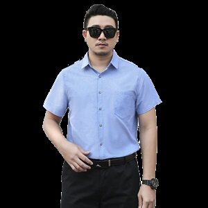 商务休闲男士短袖衬衫加肥加大码7XL宽松夏季薄款衬衣19C05图片
