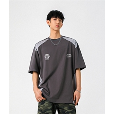 凉感双色拼接设计羽毛球球服大码M-5XL短袖T恤男DX78029P50控78，男装T恤，星座227-7