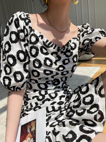 夏季新款印花褶皱两件套，女装，LION&CAT(2F)