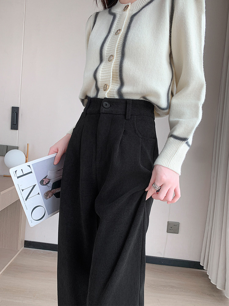 2025新款羊毛西装裤女秋冬高腰雪尼尔垂感加厚直筒阔腿裤糯米裤,女装休闲裤,云美莎专业女裤-全店现货