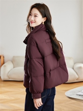 时尚立领短款羽绒服女2025冬新款小个子宽松显瘦保暖90白鸭绒外套，女装羽绒服，沐七七