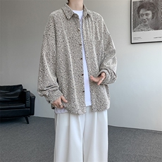 衬衫男秋季新款港风宽松大码小香风长袖衬衣CS7002-P42，男装衬衫，星座214-3