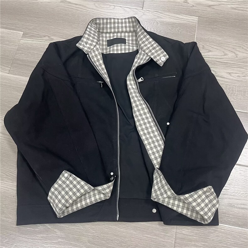 YJ064-P80美式灰白色哈灵顿夹克冬季cleanfit立领牛仔外套,男装工装外套,电商B323A