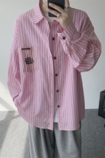 现货CS1163-特P53新款百搭条纹大码男衬衫，男装衬衫，电商A059