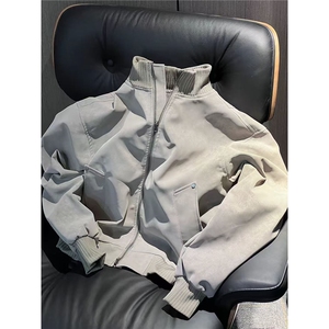 秋季美拉德立领复古夹克cleanfit宽松百搭美式情侣外套LXZ299-p75图片