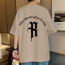 T660P26夏季新款港风纯棉短袖T恤ins衣服宽松半袖体恤字母印花，男装T恤，星座304A