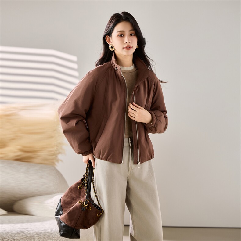 2025秋冬装新款立领夹棉小外套，女装棉衣/棉服，梦芯尔