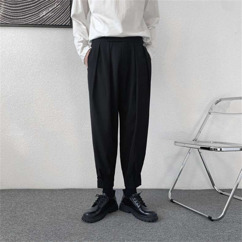 魔术贴腰休闲西裤哈伦裤马丁靴裤子男/KM98P55现货,男装西裤,电商D325