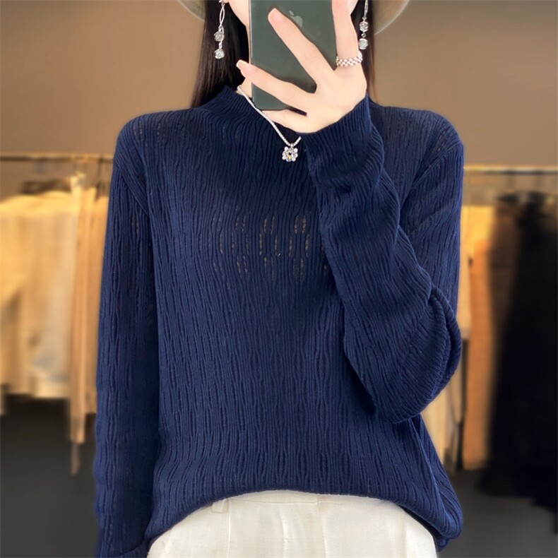 秋冬季新款纯色毛衣女宽松显瘦时尚百搭针织上衣,针织衫/毛衣,贵皇网供仓