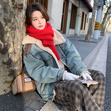 新款现货主推内里仿貂毛牛仔皮毛外套9908-P195-K288，女装短外套，2C129
