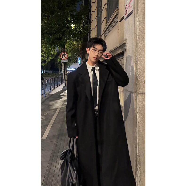 【现货】长款秋冬克鲁苏文职大衣宽松高级感外套DY05022P125,女装短外套,星座1004（原星座815-3）