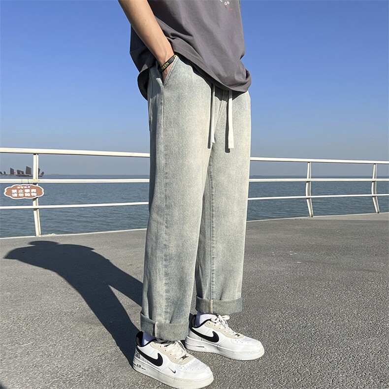 港风日系Ins简约cityboy休闲宽松高街牛仔裤NK63P50,男装牛仔裤,电商D325