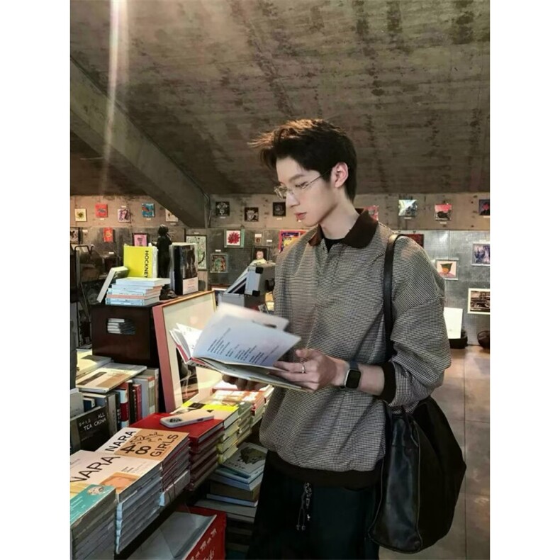 条纹撞色手缝线POLO针织衫,男装针织衫/毛衣,四季星座505