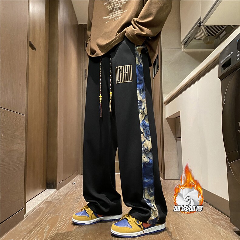 2025冬季潮流加绒加厚保暖小熊印花休闲裤B315-K23395JR-p55控68,男装休闲裤,电商B315