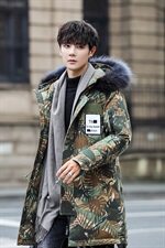 电商B2472019冬季新款迷彩男中长款白鸭绒50绒羽绒服MY818P220，男装羽绒服，电商B247