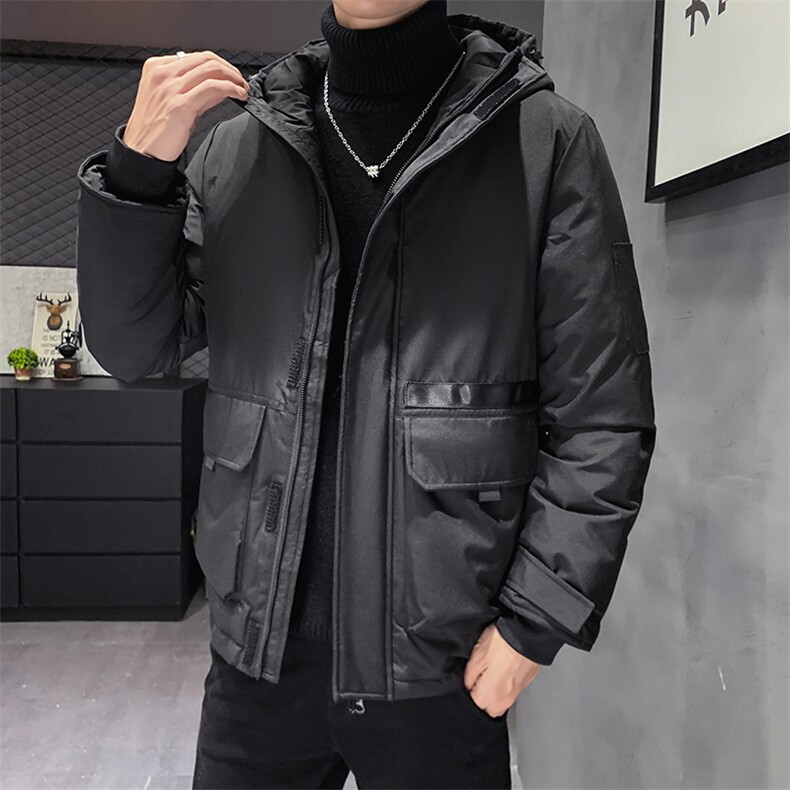 团购连帽中长款修身潮牌工装户外冲锋衣羽绒服外套男女款团体服,男装羽绒服,星座301D-5(原星座1415）