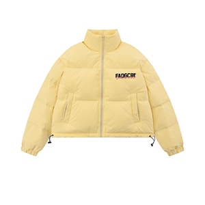 白底23冬季时尚百搭立领字母印花美式棉服外套MY65003P85控118图片