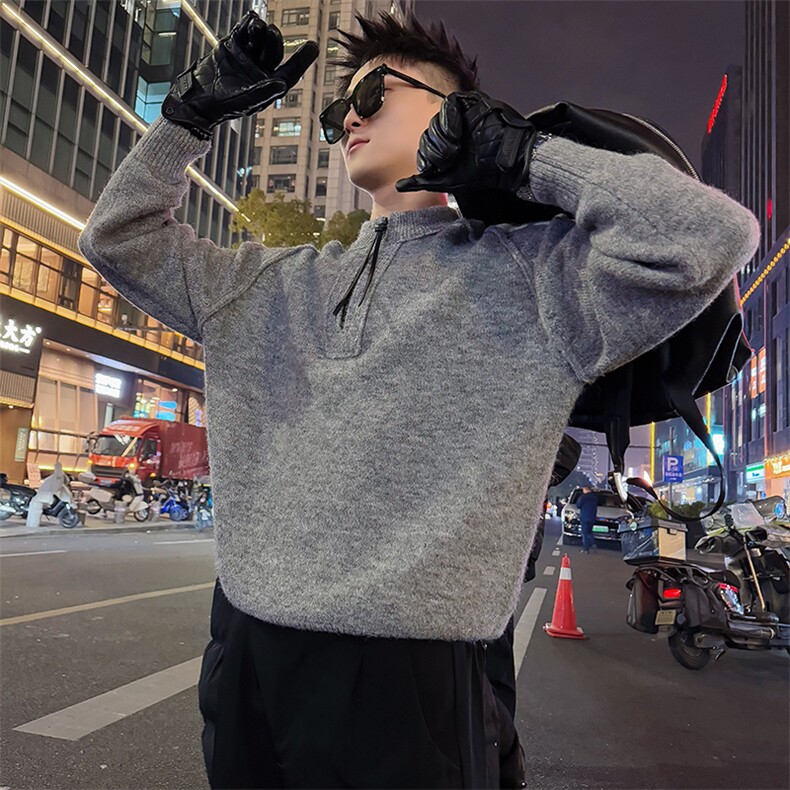 AM332/P108控148冬季社会小伙休闲百搭保暖大板打底拉链款男黑首,男装T恤,星座305B-1