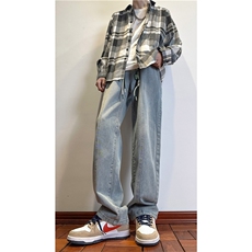 k1086-p55-控78M-5XL大码现货折皱宽松cleanfit牛仔裤，男装牛仔裤，星座116