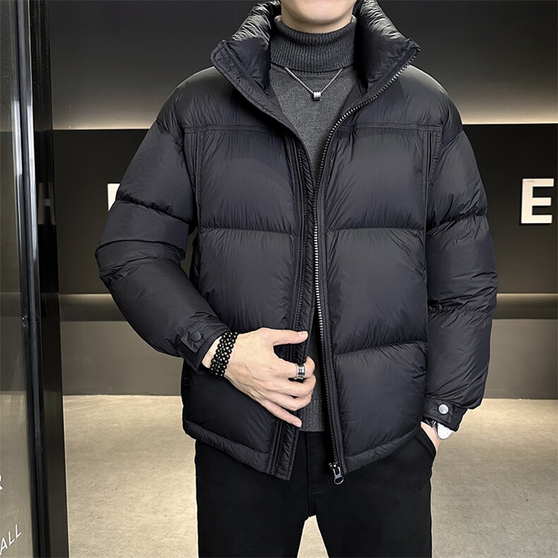 90%标白鸭绒 2025冬季高品质无胆穿刺宽松羽绒服外套M675-P360图片