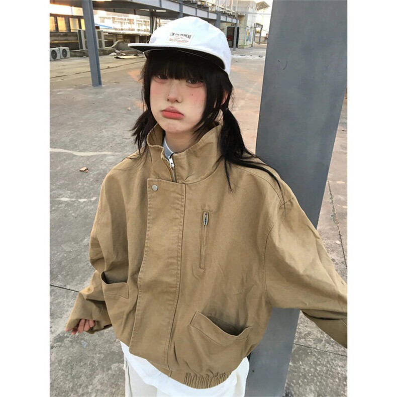 美式复古立领飞行员夹克男女短款巴恩风工装外套JK9803-P95,男装夹克,星座1004-3