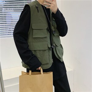 港风情侣工装马甲背心街头潮牌外套男女学生大码外套MJ003-p30，男装背心/马甲，星座1008-1