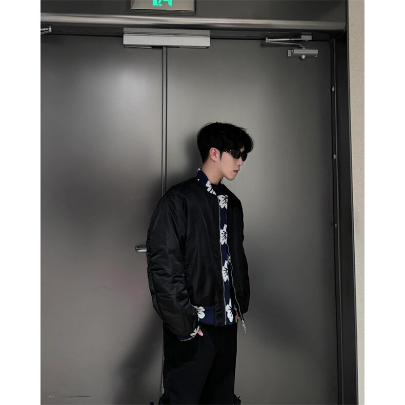 提花美式短款外套男高级感ma1飞行夹克秋季cleanfit棒球服JK604,男装夹克,星座1116A（原606A-3）