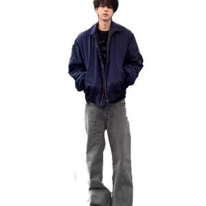现货一千件DJK120-特批45春秋款美式翻领藏青色男夹克图片