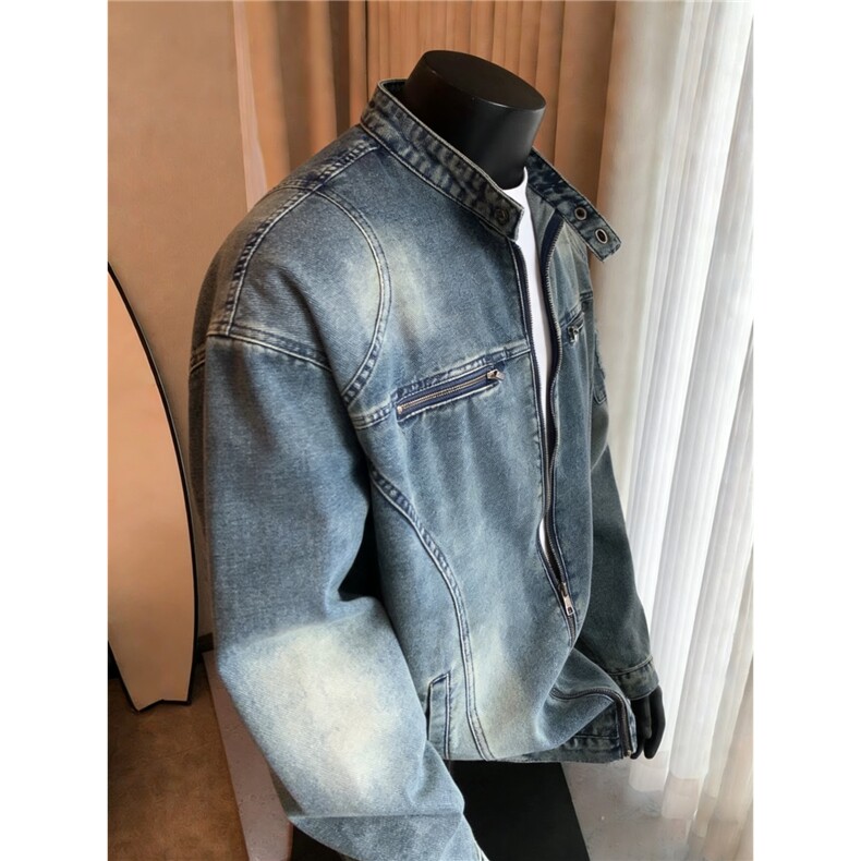 有货。春秋美式牛仔外套男女休闲工装夹克W6942-P70,男装工装外套,星座412-3
